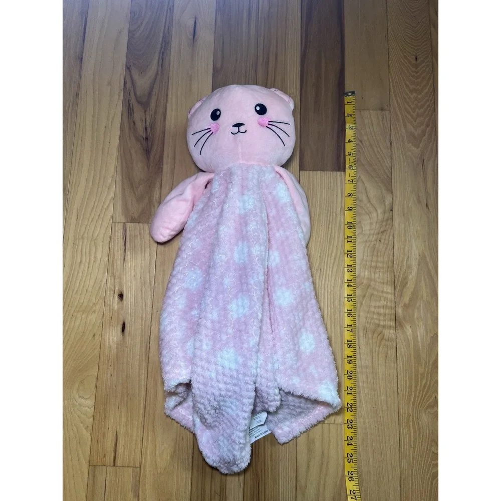 Sam Salem and Son Pink Kitty Cat Large Plush Baby Blanket Security Lovey LARGE